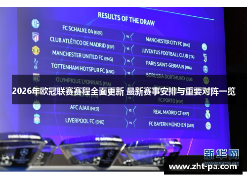 2026年欧冠联赛赛程全面更新 最新赛事安排与重要对阵一览